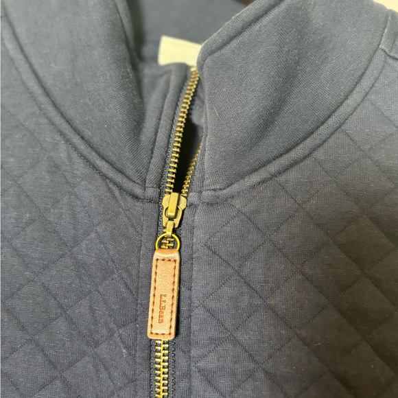 LL Bean Women's Quilted Full-Zip Sweatshirt Jacket Navy Blue Size Small - Picture 4 of 6